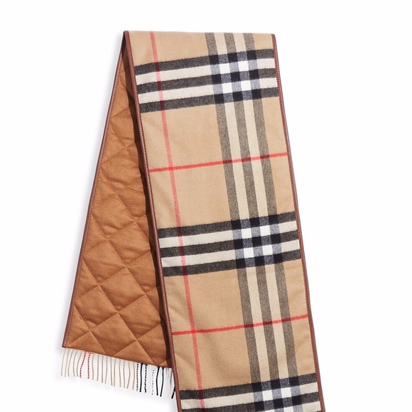 Burberry Lambskin Trim Vintage Check Cashmere - Picture 1 of 4
